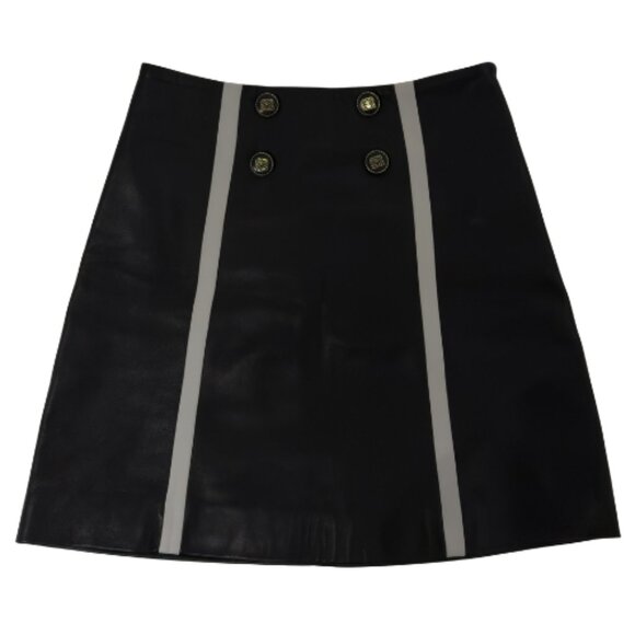 Sandro “Gansia” Black Genuine Lamb Leather Mini Skirt – Size 1 (36) - Picture 6 of 11